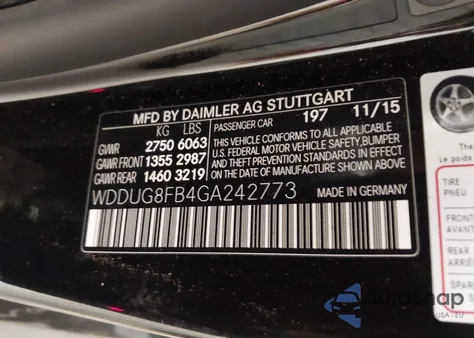 2016 Mercedes-Benz S 550 4Matic z USA, uszkodzony, nr VIN WDDUG8FB4GA242773